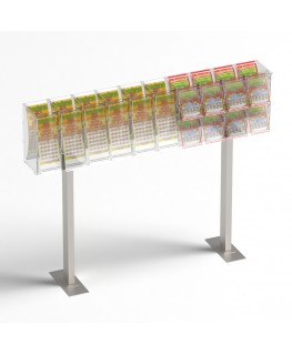 E-1220 EGV-F - Espositore gratta e vinci da banco in plexiglass trasparente a 14 contenitori con sportellino frontale lato ri...
