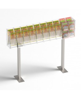 E-1220 EGV-H - Espositore gratta e vinci da banco in plexiglass trasparente a 12 contenitori con sportellino frontale lato ri...
