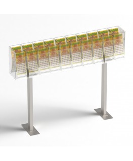 E-1220 EGV-L - Espositore gratta e vinci da banco in plexiglass trasparente a 10 contenitori con sportellino frontale lato ri...