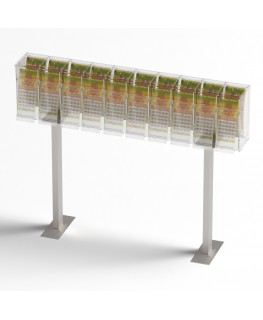 E-1220 EGV-L - Espositore gratta e vinci da banco in plexiglass trasparente a 10 contenitori con sportellino frontale lato ri...