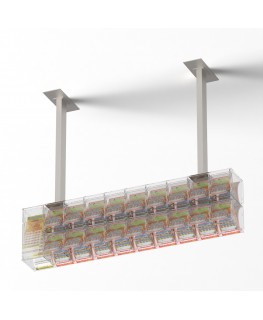 E-1221 EGV-A - Espositore gratta e vinci da soffitto in plexiglass trasparente a 19 contenitori con sportellino frontale lato...