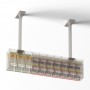 Kraslotdisplay in transparant plexiglas met 17 houders en voordeur aan de winkelzijde - Afmetingen: 121x17x H30 cm