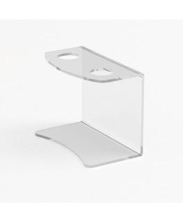 E-1222 PCN - Porta coni da banco in plexiglass trasparente a 2 fori - Misure: 16.5 x 9.5 x H12.5 cm