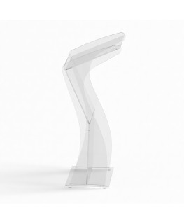 E-1223 LEG - Leggio in plexiglass trasparente con piano inclinato - Misure: 56x53xH 128