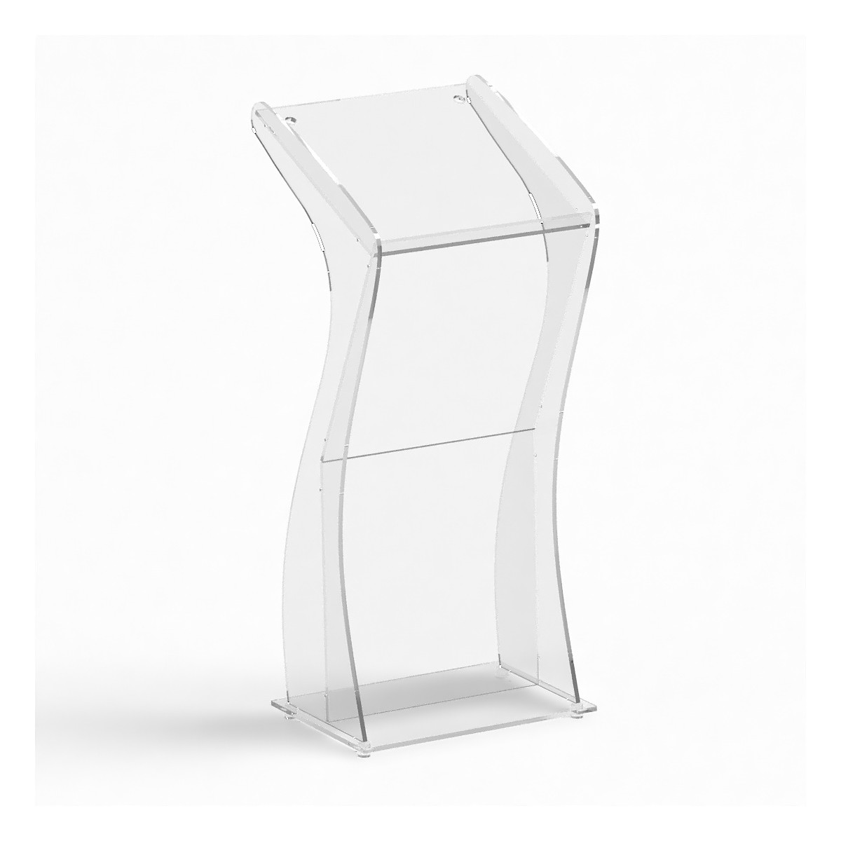 E-1223 LEG - Leggio in plexiglass trasparente con piano inclinato - Misure: 56x53xH 128