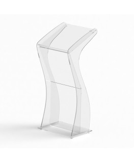 E-1223 LEG - Leggio in plexiglass trasparente con piano inclinato - Misure: 56x53xH 128
