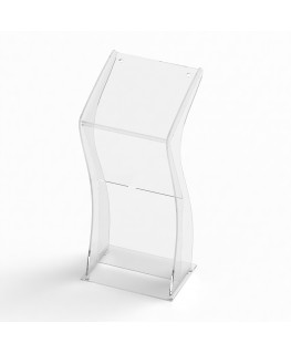 E-1223 LEG - Leggio in plexiglass trasparente con piano inclinato - Misure: 56x53xH 128