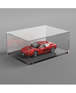 E-940 TEC-X - Personalizzabile - Teca espositiva in plexiglass da banco con base trasparente avvitata | lato bianco - spess. ...