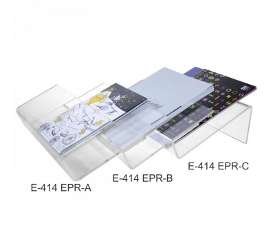 E-414 - Espositore da banco in plexiglass trasparente porta riviste e quotidiani modulare