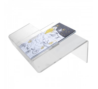 E-414 - Espositore da banco in plexiglass trasparente porta riviste e quotidiani modulare
