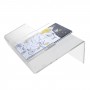 Expositor modular de plexiglás transparente para revistas y periódicos.