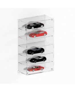E-365 BAC - Bacheca/Vetrina in plexiglass trasparente scala 1:18 a 6 ripiani - Misure totali: 34x18.5x h82 cm