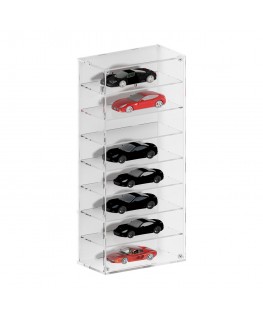E-367 BAC - Bacheca/Vetrina in plexiglass trasparente scala 1:18 a 8 ripiani - Misure totali: 34x18.5x h109 cm