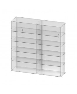 E-368 BAC - Bacheca/Vetrina in plexiglass trasparente scala 1:18 a 5 ripiani e 2 scomparti - Misure totali: 68x18x h70 cm