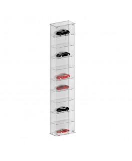 E-369 BAC - Bacheca/Vetrina in plexiglass trasparente scala 1:43 a 10 ripiani - Misure totali: 16x8x h83 cm