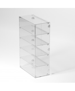 E-352 VET - Ampia vetrina espositiva in plexiglass trasparente a 5 ripiani - Misure: 60 x 30 x h100 cm