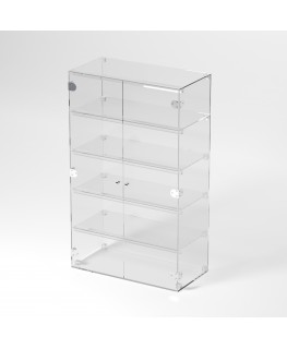 E-352 VET - Ampia vetrina espositiva in plexiglass trasparente a 5 ripiani - Misure: 60 x 30 x h100 cm