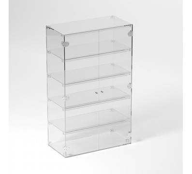 E-352 VET - Ampia vetrina espositiva in plexiglass trasparente a 5 ripiani - Misure: 60 x 30 x h100 cm