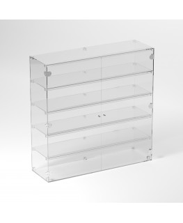 E-354 VET - Ampia vetrina espositiva in plexiglass trasparente a 5 ripiani - Misure: 100 x 30 x h100 cm