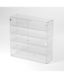 E-354 VET - Ampia vetrina espositiva in plexiglass trasparente a 5 ripiani - Misure: 100 x 30 x h100 cm