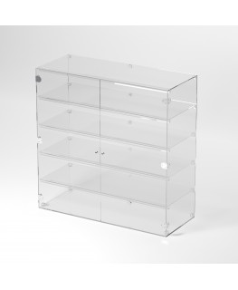 E-358 VET - Ampia vetrina espositiva in plexiglass trasparente a 5 ripiani - Misure: 100 x 40 x h100 cm