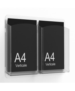Lot De 2 Porte-Brochures A4 Acrylique Transparent Autoportant - Présentoir Dépliants