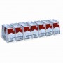 Clear plexiglass counter display for bags of shredded meat or sweets