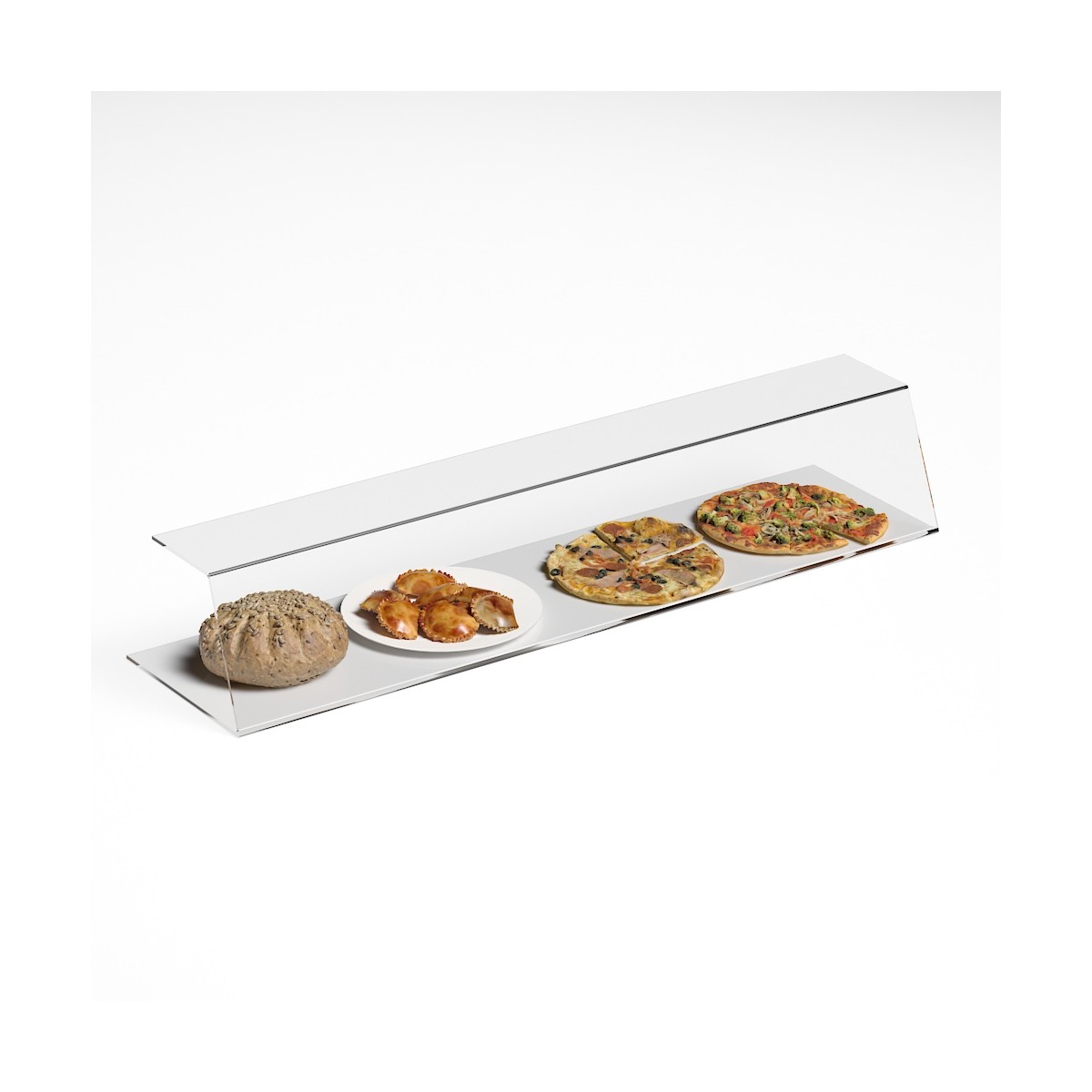 E-133 PAR-D - Parafiato in plexiglass trasparente per alimenti - Larghezza 120 cm