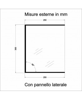 E-1191 PAR-C - Parafiato parasputi in plexiglass trasparente per alimenti con pannelli laterali - Misure: 90x25x H30 cm