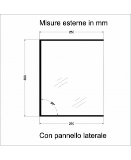 E-1191 PAR-D - Parafiato parasputi in plexiglass trasparente per alimenti con pannelli laterali - Misure: 120x25x H30 cm