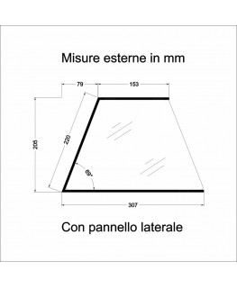 E-1192 PAR-C - Parafiato parasputi in plexiglass trasparente per alimenti con pannelli laterali - Misure: 90x31x H21 cm