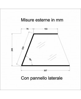 E-1192 PAR-D - Parafiato parasputi in plexiglass trasparente per alimenti con pannelli laterali - Misure: 120x31x H21 cm
