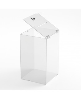 E-256 URN - Urna da banco in plexiglass trasparente - Misure: 30x30x H 50 cm.