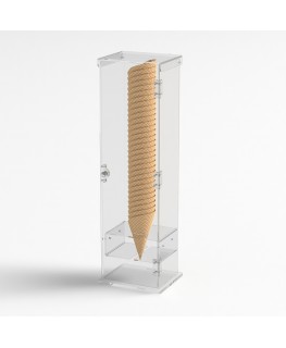 E-517 PCN - Porta coni gelato per cialde grandi capacità 1 foro con sportello - CM(LxPxH): 16x13x61