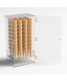 E-192 PCN - Porta coni gelato in plexiglass trasparente a 12 fori