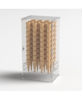 E-192 PCN - Porta coni gelato in plexiglass trasparente a 12 fori