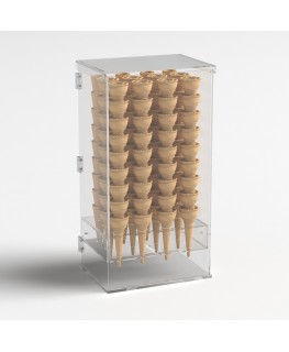 E-192 PCN - Porta coni gelato in plexiglass trasparente a 12 fori