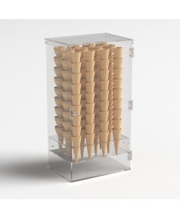 E-192 PCN - Porta coni gelato in plexiglass trasparente a 12 fori