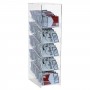 Countertop display stand for shredded bag in transparent plexiglass