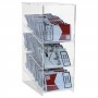Toonbankdisplay voor versnipperde zakken in transparant plexiglas