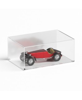 E-944 TEC-X - Personalizzabile - Teca espositiva in plexiglass da banco con base bianca appoggiata | lato bianco - spess. 5 mm