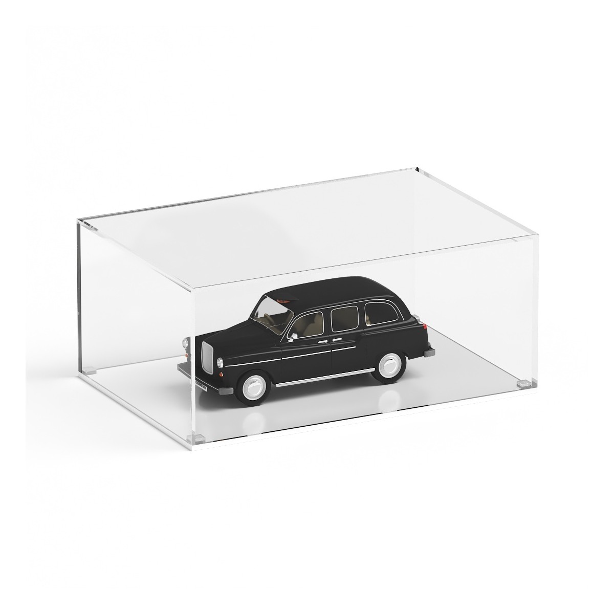E-947 TEC-X - Personalizzabile - Teca espositiva in plexiglass da banco con base bianca appoggiata | lato trasparente - spess...