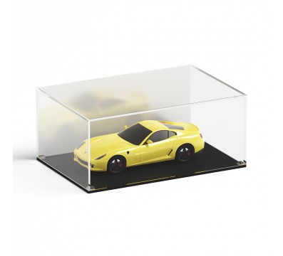 E-948 TEC-X - Personalizzabile - Teca espositiva in plexiglass da banco con base nera appoggiata | lato bianco - spess. 5 mm