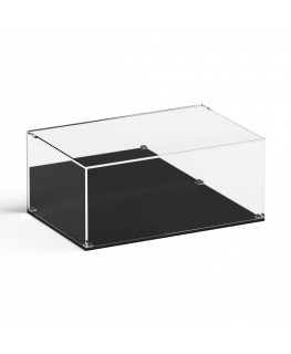 E-950 TEC-X - Personalizzabile - Teca espositiva in plexiglass da banco con base nera appoggiata | specchio laterale - spess....
