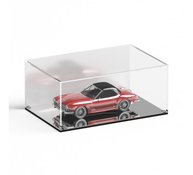 E-952 TEC-X - Personalizzabile - Teca espositiva in plexiglass da banco con base a specchio appoggiata | lato bianco - spess....