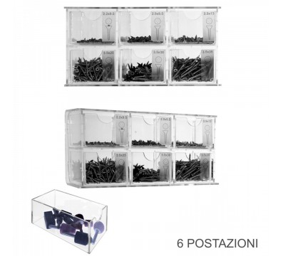 E-422 - Espositore porta viti in plexiglass trasparente