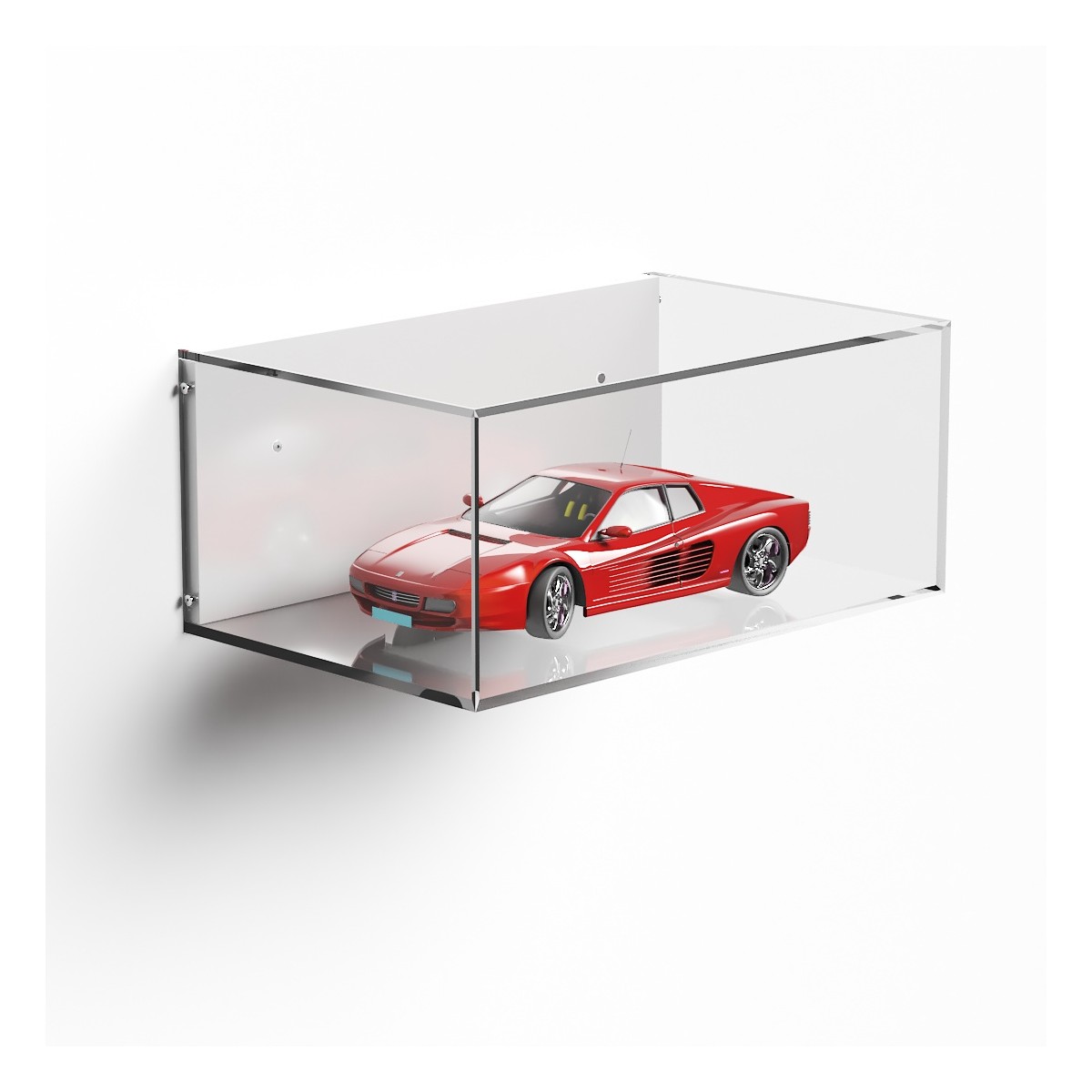 Personalizzabile - Teca espositiva in plexiglass da parete con retro  avvitato base trasparente