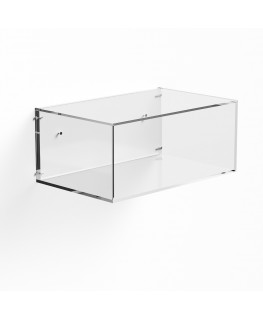 E-973 TEC-X - Personalizzabile - Teca espositiva in plexiglass da parete con retro avvitato base e lato trasparenti - spess. ...