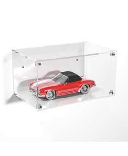 E-974 TEC-X - Personalizzabile - Teca espositiva in plexiglass da parete con sportello e chiusura a calamita base e lato bian...