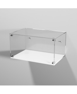 E-977 TEC-X - Personalizzabile - Teca espositiva in plexiglass da parete con sportello e chiusura a calamita base bianca | la...